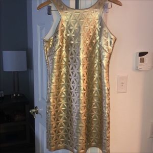 Lilly Pulitzer Gold Scuba cutout dress Size M